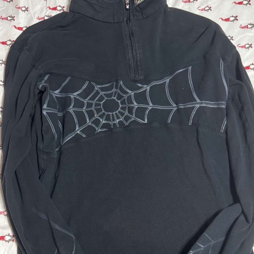 Spyder Black Quarter-Zip Pullover with Spider Logo